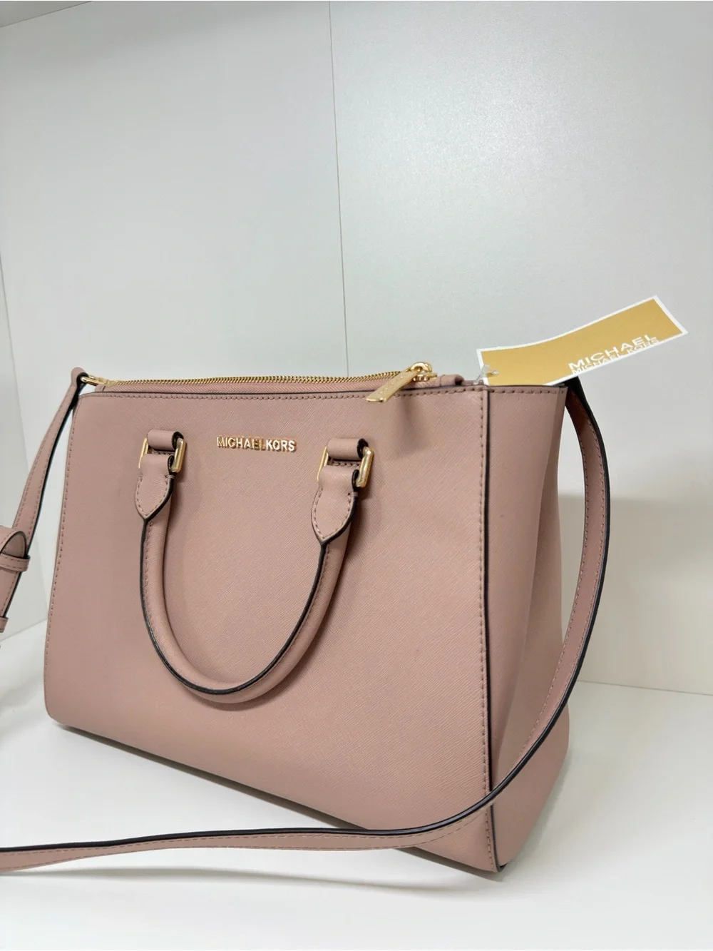 Michael Kors Pink Saffiano Convertible Satchel